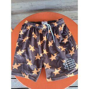 Eric Emanuel Shorts Mens M Mesh Brown Orange Shooting Stars Adjustable NY